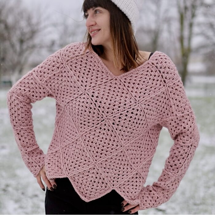 Sweterek Merino Double V